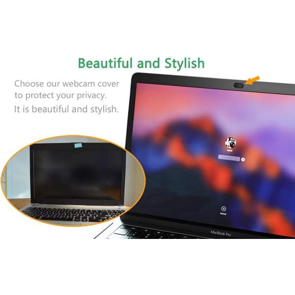 CloudValley Webcam Cover Slide[2-Pack]， 0.023 Inch Ultra-Thin Metal Web Camera Cover for MacBook Pro， iMac， Laptop， PC， iPad Pro， iPhone 8/7/6 Plus， Protect Your Visual Prvacy [Black]