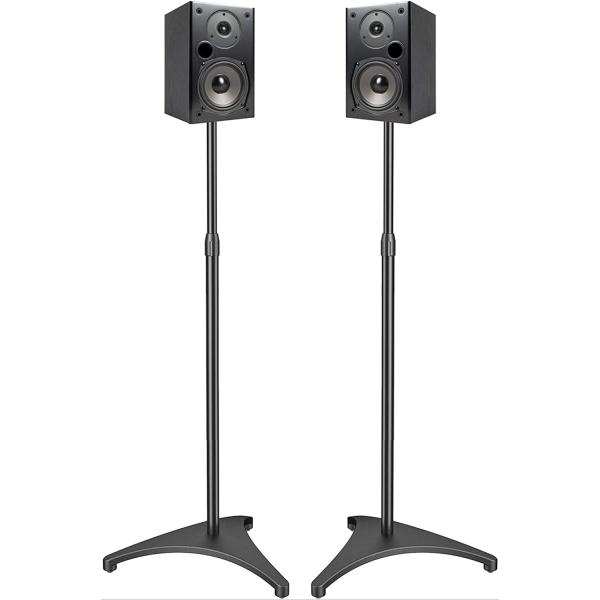 PERLESMITH Speaker Stands Height Adjustable 19.29-44.29 Inch with Cable Management， Hold Satellite Speakers and Small Bookshelf Speakers up to 9lbs -1 Pair