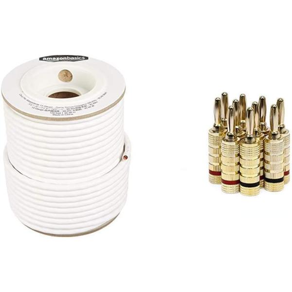 Amazon Basics 14-Gauge Audio Speaker Wire Cable - 99.9% Oxygen-Free Copper， 100 Feet