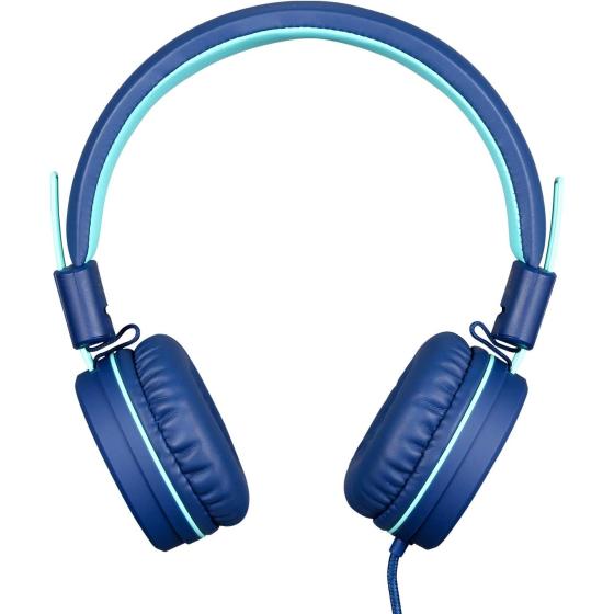 Kids Headphones - noot products K11 Foldable Stereo Tangle-Free 3.5mm Jack Wired Cord On-Ear Headset for Children/Teens/Boys/Girls/Smartphones/School/Kindle/Airplane Travel/Plane/Tablet (Navy/Teal)