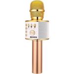 BONAOK Wireless Bluetooth Karaoke Microphone， 3-in-1 Portable Handheld Mic Speaker for All Smartphones，Gifts for Girls Kids Adults All Age Q37(Rose Gold)