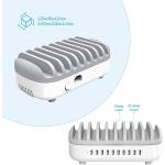 ORICO 120W Charging Station for Multiple Devices - 10 USB Smart Ports - Auto Temperature Control System - Charger Organizer Docking Station for Cell Phones， Tablets and Others (Cables not Included)
