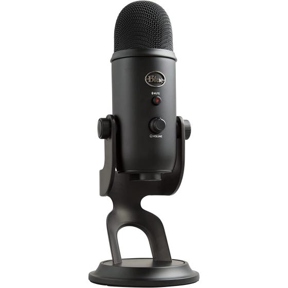 Blue Yeti USB Microphone for PC， Mac， Gaming， Recording， Streaming， Podcasting， Studio and Computer Condenser Mic with Blue VO!CE effects， 4 Pickup Patterns， Plug and Play – Blackout