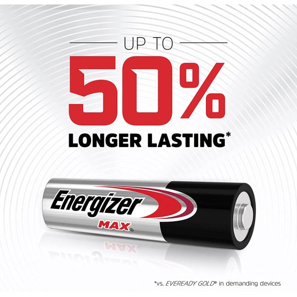 Energizer AA Batteries， Max Double A Battery Alkaline， 24 Count