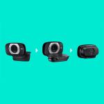 Logitech HD Laptop Webcam C615 with Fold-and-Go Design， 360-Degree Swivel， 1080p Camera