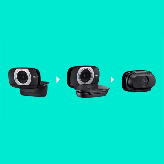 Logitech HD Laptop Webcam C615 with Fold-and-Go Design， 360-Degree Swivel， 1080p Camera