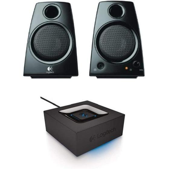 Logitech Z130 PC Speakers， Full Stereo Sound， Strong Bass， 3.5mm Audio Input， Headphone Jack， Volume Controls， Computer/TV/Smartphone/Tablet - Black