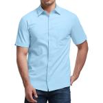 Aimeilgot Mens Long/Short Sleeve Shirts Linen Casual Button Down Tees Spread Collar Plain Shirts