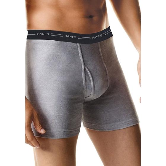 Hanes Boxer Briefs， Cool Dri Moisture-Wicking Underwear， Cotton No-Ride-up for Men， Multi-Packs Available