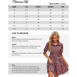 Blooming Jelly Womens Puff Sleeve Dress Floral Boho Dress Short Sleeve Sun Dresses with Pockets