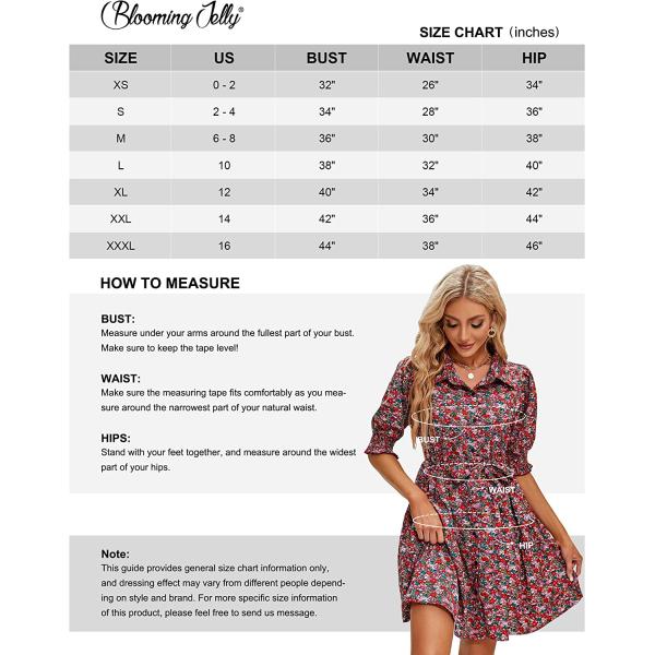 Blooming Jelly Womens Puff Sleeve Dress Floral Boho Dress Short Sleeve Sun Dresses with Pockets