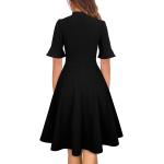 Mokayee Womens Summer Bow Tie Neck Semi Formal Ruffle Sleeve Church Office Wedding Guest Work Dresses