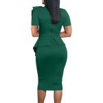 HipGlamp Women's Fashion Peplum Bodycon Dresses Short Sleeve Bow Club Ruffle Pencil Party Dress