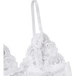 SOLY HUX Women's Satin Pajama Set 4pcs Floral Lace Trim Cami Lingerie Sleepwear with Robe