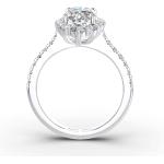 MAKA PAKA JEWELRY 3.83ct Engagement Rings for Women GRA Certified， Sterling Silver Halo Rings with 18K White Gold Plated Oval Crushed Ice Cut DF VVS Moissanite Marquise Wedding Rings