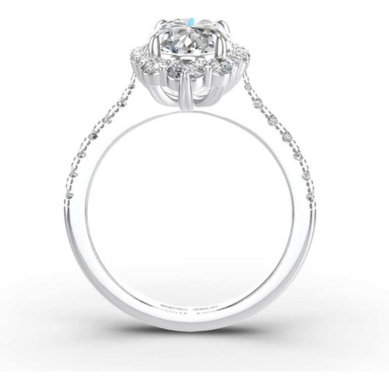 MAKA PAKA JEWELRY 3.83ct Engagement Rings for Women GRA Certified， Sterling Silver Halo Rings with 18K White Gold Plated Oval Crushed Ice Cut DF VVS Moissanite Marquise Wedding Rings
