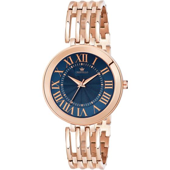 Crestello Rose Gold/Brown Plated Bracelet Analog Wrist Watch for Women