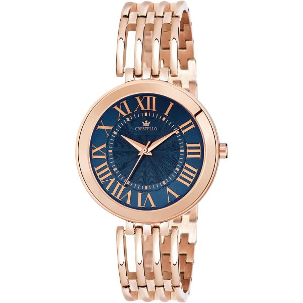 Crestello Rose Gold/Brown Plated Bracelet Analog Wrist Watch for Women
