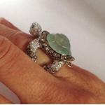 Awmnjtmgpw 925 Sterling Silver Ice Emerald Lovely Little Turtle Innovative Design Beach Wave Vacation Wave Ring Women's Precious Jewelry Size 5-11