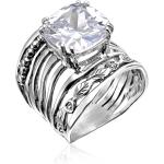 925 Sterling Silver Ring With a 12mm White Cushion Cubic Zirconia CTTW 13.2. Prong Hypoallergenic， Nickel and Lead-free， Facet Cut， Artisan Handcrafted Designer Collection， Made in Israel