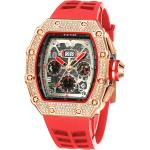 Gosasa Mens Diamond Watches Luxury Tonneau Watches for Men Analog Watch Chronograph Calendar Date Men’s Dress Business Work Watch Large Rectangle Face Wristwatch with Silicon Strap