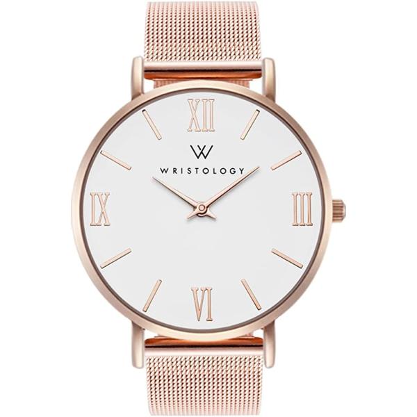 Wristology 29 Options - Maxi Leather Band Roman Numerals Boyfriend Watch - Interchangeable Genuine Leather Strap - Large Easy to Read Analog Face for Women or Men
