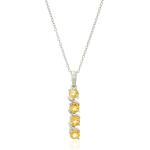 Argos Collection Sterling Silver 4-Stone Genuine or Created Gemstone Pendant Necklace (4mm)， 18”