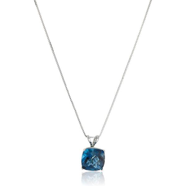 Argos Collection 14k Gold 8mm Gemstone Pendant Necklace for Women with 18 Inch Box Chain