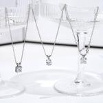 Argos Collection Platinum-Plated Sterling Silver Asscher-Cut Solitaire Pendant Neckalce made with Infinite Elements Cubic Zirconia
