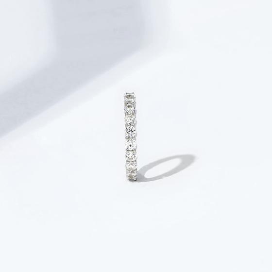 Argos Collection Platinum or Gold Plated Sterling Silver All-Around Band Ring set with Round Infinite Elements Zirconia