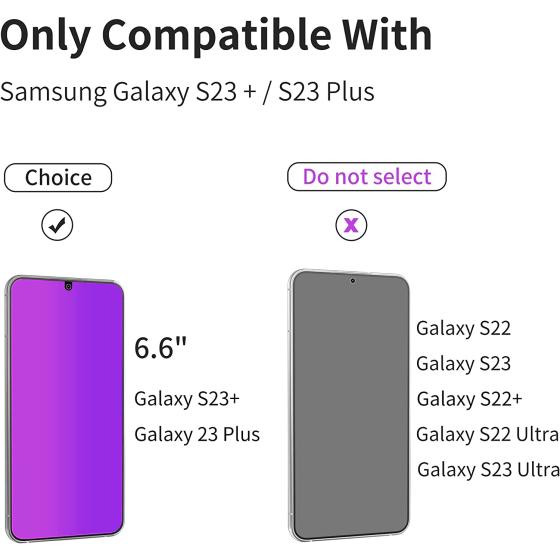 PDDKISS Gradient Colorful Screen Protector for Samsung S23+/Samsung Galaxy S23 Plus Screen Protector Tempered Glass 6.6 Inch Display, Fingerprint Unlock HD Easy Installation