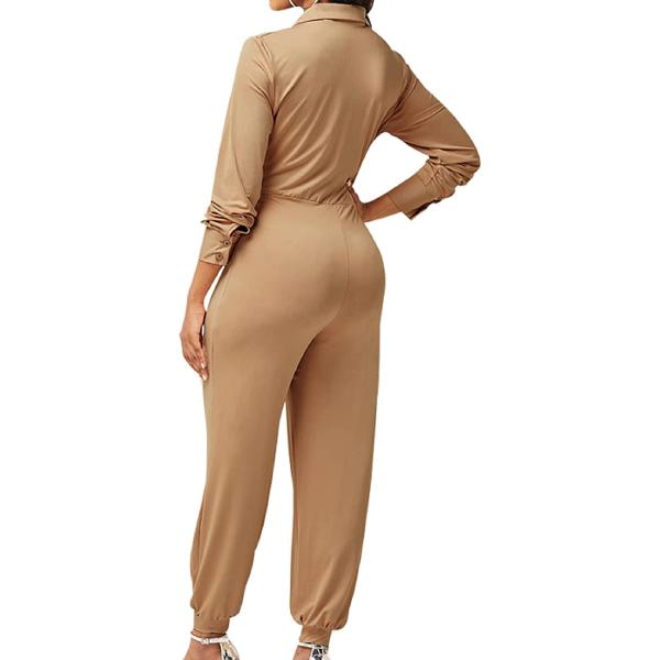 IbuduSexy Women Jumpsuits Sexy Long Sleeve Elegant print Straight Long Pants Rompers