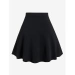 ROSE GAL Women's Plus Size Plain Mini Skirt Casual Plain Chain Detail High Waisted Short A-Line Gothic Skirt