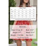 EXLURA Women's Summer Flowy Mini Dress Floral V Neck Short Ruffle Sleeve Smocked Cottagecore Vacation Dress