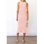 Cutiefox Women's Sleeveless Cut Out Side Slit Ribbed Knit Bodycon Tank Midi Dress