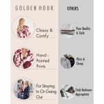 GOLDEN HOUR Womens Silk Satin Pajamas Set 2 Pcs Floral Silky Pj Sets Long Sleeve Button Loungewear and Eye Mask