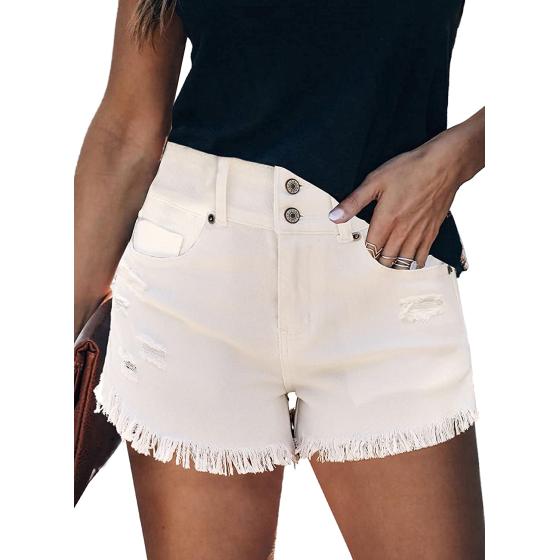 GRAPENT Women's High Waisted Ripped Stretchy Denim Hot Short Summer Jean Shorts