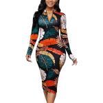 Bodycon Dresses for Women Sexy Pencil Party Club Night Out Long Sleeve Floral Print Midi Spring Dress Fashion 2022 with Belt