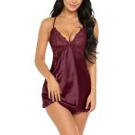 Avidlove Women Lingerie V Neck Nightwear Satin Sleepwear Lace Chemise Mini Teddy