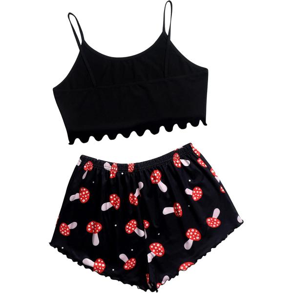 SheIn Women's Cute Cartoon Print Cami Top and Shorts Pajama Set