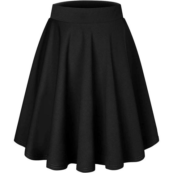 DRESSTELLS Skirt for Women Mini Skirts Versatile A-line Basic Stretchy Flared Skater Skirt
