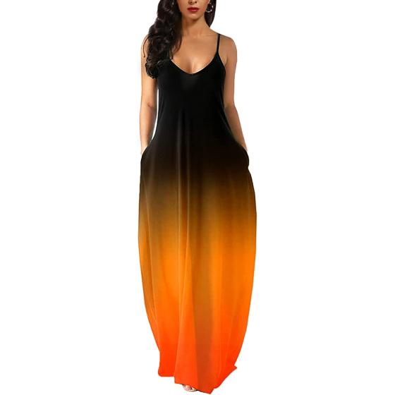 Wolddress Womens Casual Sleeveless Plus Size Loose Plain Long Maxi Dress with Pocket