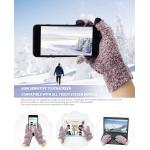 Womens Winter Warm Knit Beanie Hat Touchscreen Gloves Long Scarf Set with Fleece Lined Skull Caps Neck Scarves for Women Men
