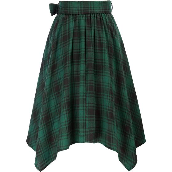 Belle Poque Women's Plaid Skirt A-Line Flared High Waisted Skirt with Pockets