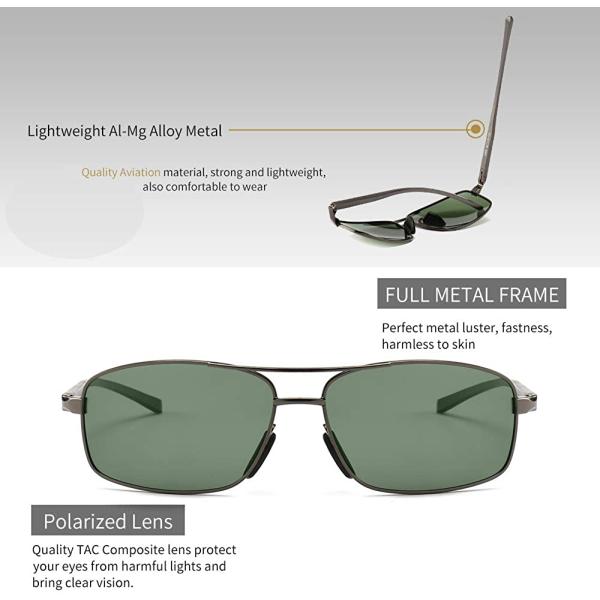 SUNGAIT Ultra Lightweight Rectangular Polarized Sunglasses UV400 Protection