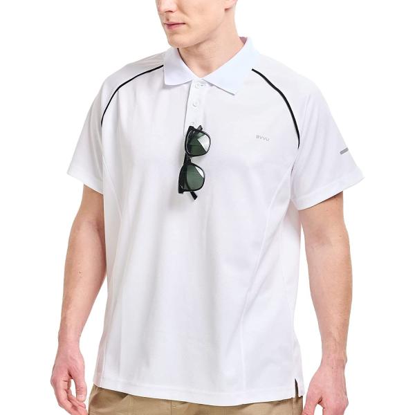 BVVU Mens Outdoor Polo Shirt Short Sleeves Performance Tactical Golf T-Shirts Athletic Moisture Wicking Casual Tees