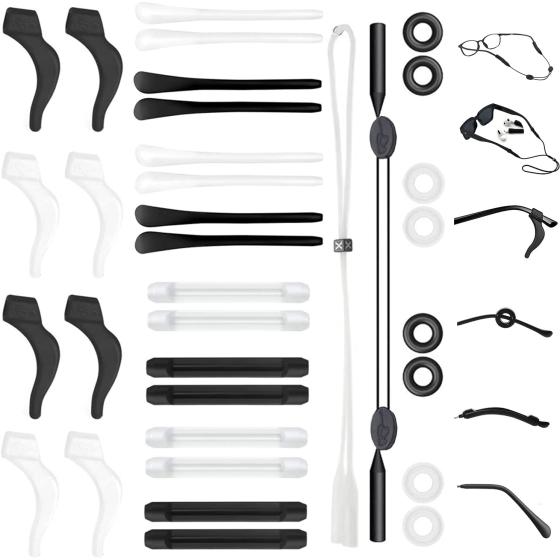 Glasses Strap Eyeglass Holder Glasses Ear Cushion Glasses Ear Grip Hook 6types 10styles 18pairs 34pcs Sunglasses Strap Anti Slip Eyewear Retainer mingbuy (34)
