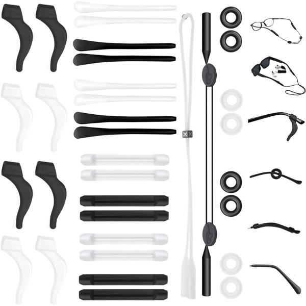 Glasses Strap Eyeglass Holder Glasses Ear Cushion Glasses Ear Grip Hook 6types 10styles 18pairs 34pcs Sunglasses Strap Anti Slip Eyewear Retainer mingbuy (34)
