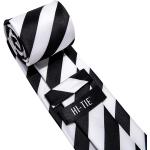Hi-Tie Extra Long Silk Mens Tie Set Necktie Pocket Square Cuff links Striped Paisley Solid Floral Blue Red Black Gold