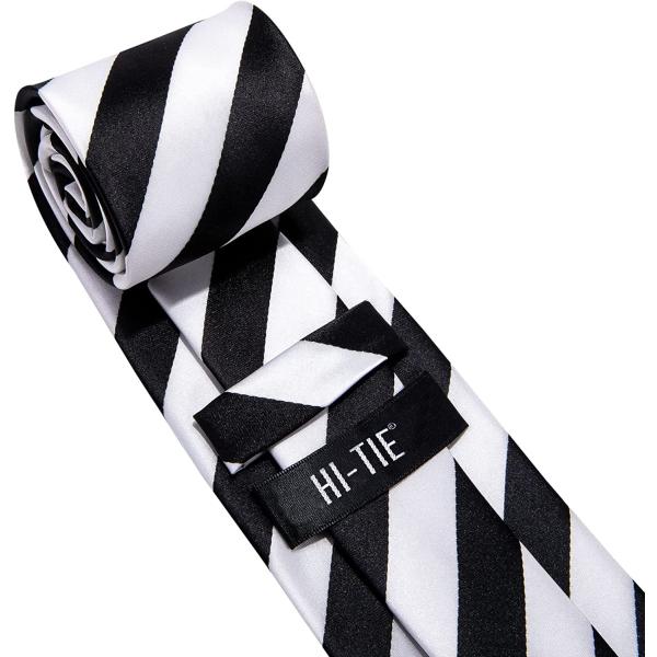 Hi-Tie Extra Long Silk Mens Tie Set Necktie Pocket Square Cuff links Striped Paisley Solid Floral Blue Red Black Gold